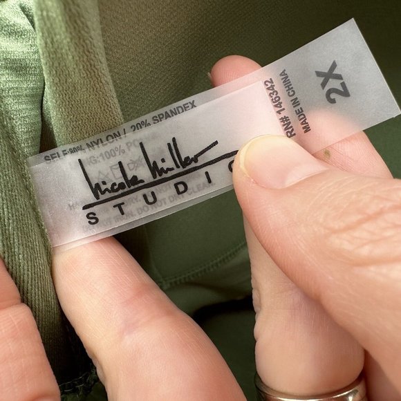 Nicole Miller Green Tankini Top Swimsuit Plus Size 2X Ruched Paisley - Picture 7 of 10